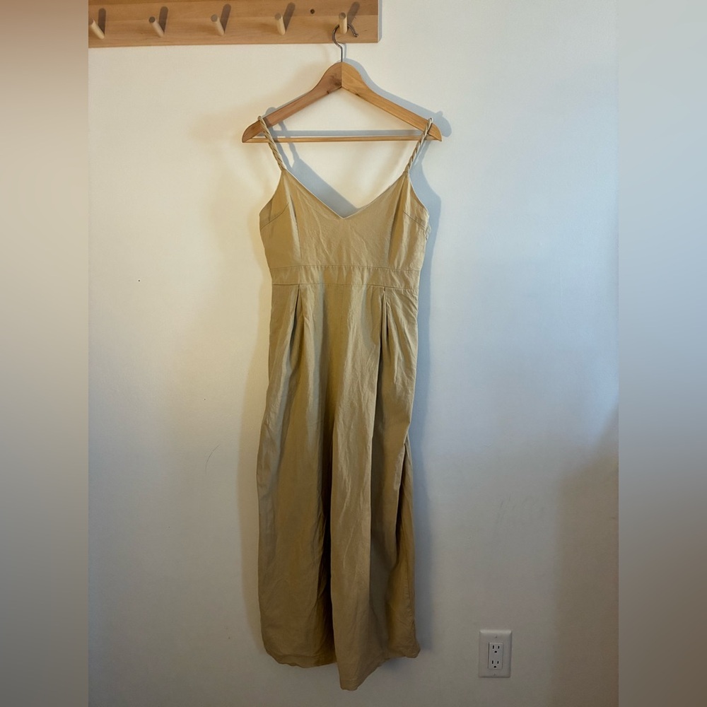 Women’s cotton jumpsuit in Beige